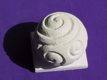 Carved Oamaru Stone Sphere