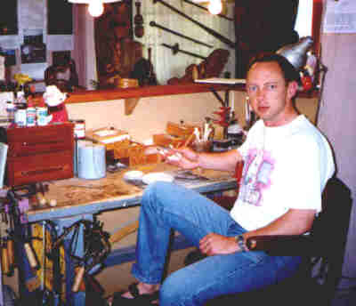 Ian at his workbench